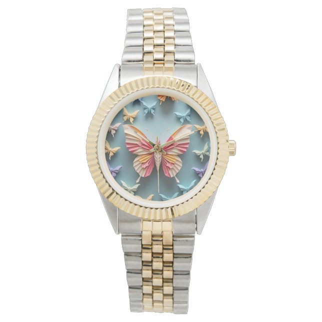 Reloj De Pulsera Mariposa Origami (Anverso)