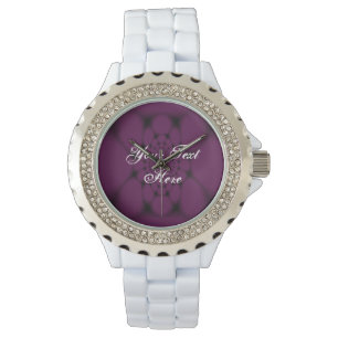 Reloj De Pulsera Mariposa Pétalo Negro Púrpura