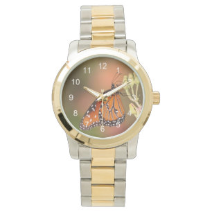 Reloj De Pulsera Mariposa reina en una rama grande