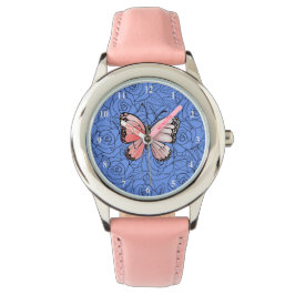 Reloj De Pulsera Mariposa Rosa Volando En Rosas Ver Regalo
