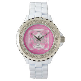 Reloj De Pulsera Mariposa rosa y plateada y Rótulo infinito |