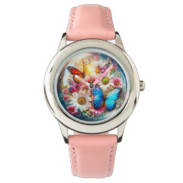 Reloj De Pulsera Mariposa y flor