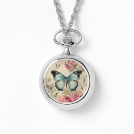 Reloj De Pulsera Mariposa y flores