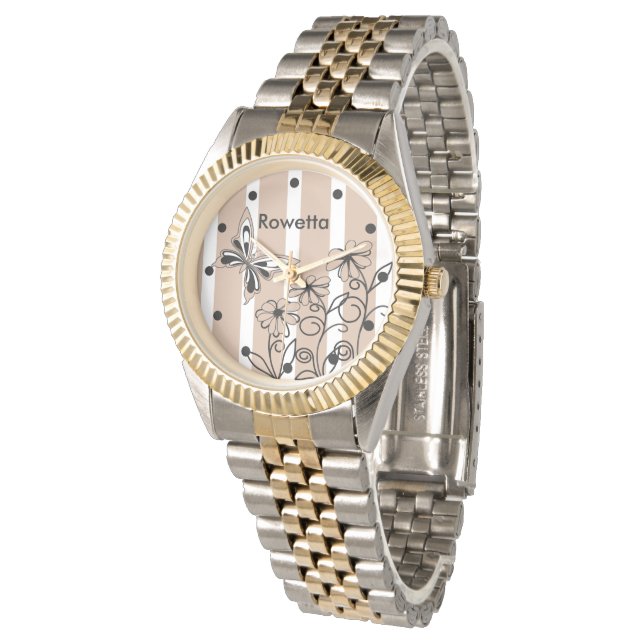 Reloj De Pulsera Mariposa y flores de almendro personalizadas (Angular)