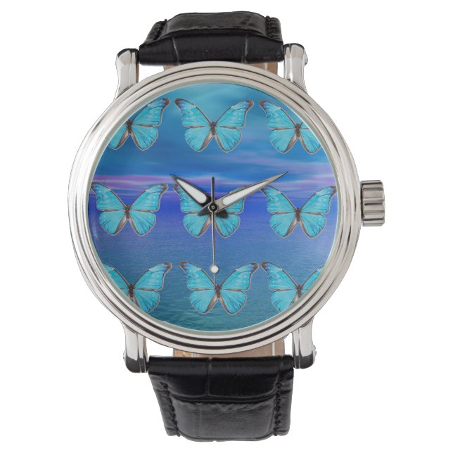 Reloj De Pulsera Mariposas azules (Anverso)