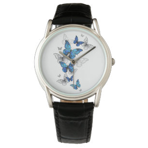 Reloj De Pulsera Mariposas Azules Voladoras Morpho