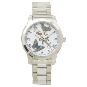Reloj De Pulsera Mariposas azules y frutas rojas