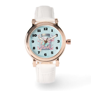 Reloj De Pulsera Mariposas Caprichosas en un Tarro