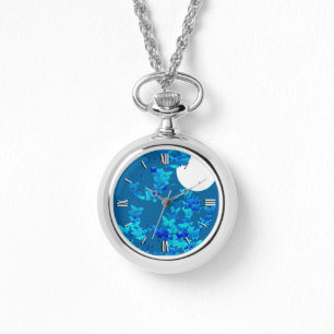 Reloj De Pulsera Mariposas contra el cielo azul nocturno, lunares