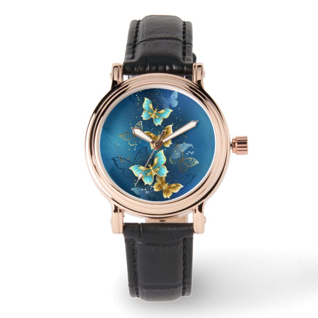 Reloj De Pulsera Mariposas doradas (Anverso)