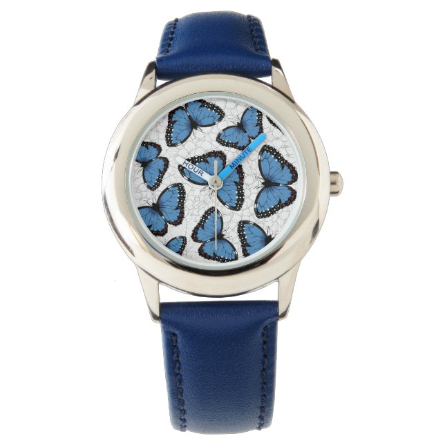 Reloj De Pulsera Mariposas morfo azules (Anverso)