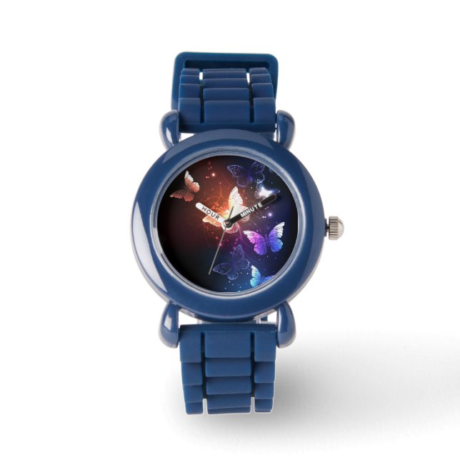 Reloj De Pulsera Mariposas nocturnas brillantes (Anverso)