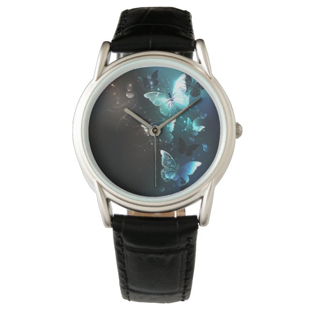 Reloj De Pulsera Mariposas nocturnas de menta (Anverso)