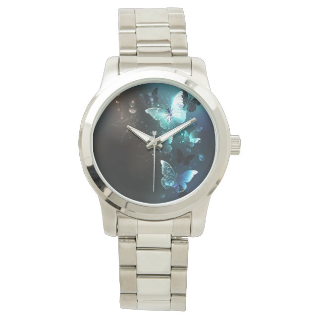 Reloj De Pulsera Mariposas nocturnas de menta (Anverso)