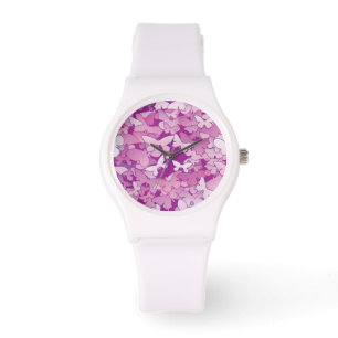 Reloj De Pulsera Mariposas, púrpura, lavanda, rosa