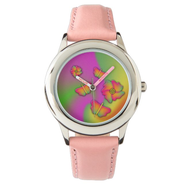 Reloj De Pulsera Mariposas y flores (Anverso)