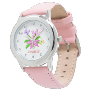 Reloj De Pulsera Mariposas y flores de chicas amables