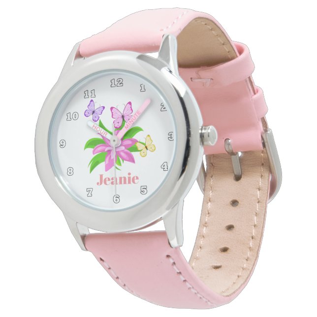 Reloj De Pulsera Mariposas y flores de chicas amables (Angular)