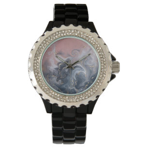 Reloj De Pulsera Mármol color de agua gris rosado decorativo