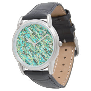 Reloj De Pulsera Mármol fractal boho hippie groovy vibrante alucina