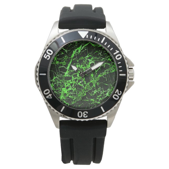 Reloj De Pulsera Mármol negro y verde, (Anverso)
