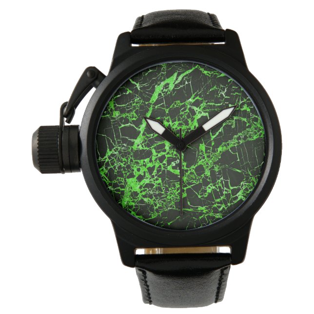 Reloj De Pulsera Mármol negro y verde, (Anverso)