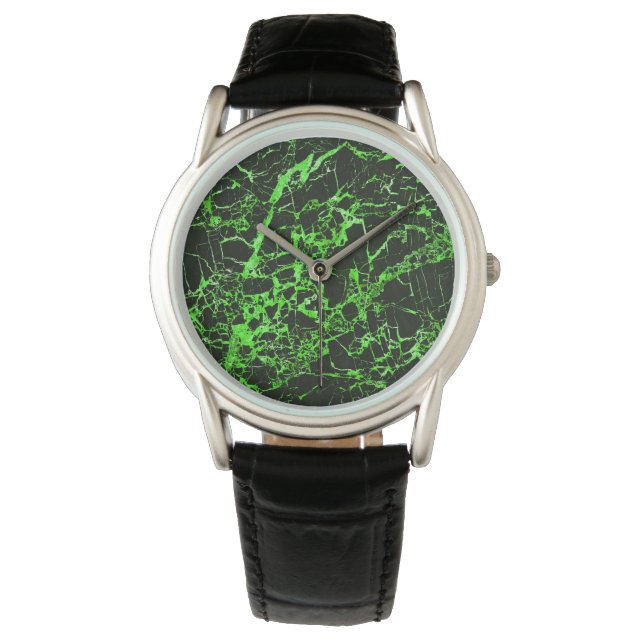 Reloj De Pulsera Mármol negro y verde, (Anverso)