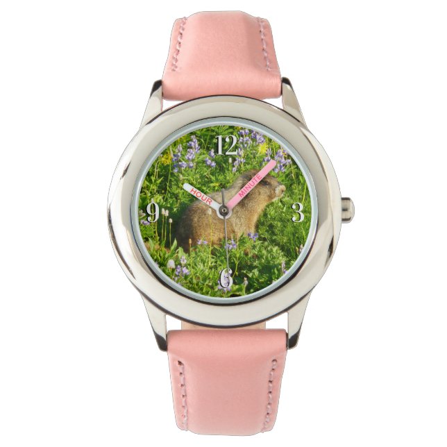 Reloj De Pulsera Marmot en Mont Rainier Wildflowers (Anverso)