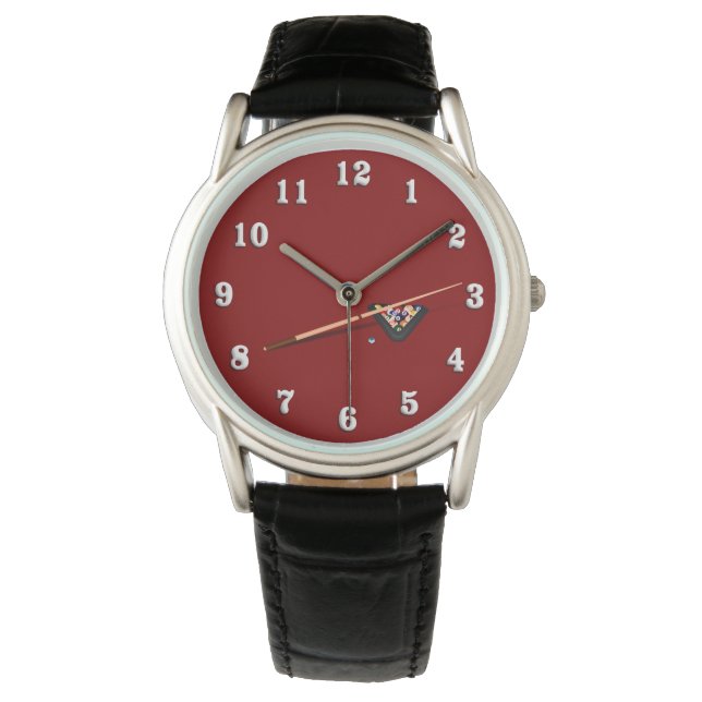 Reloj De Pulsera Maroon Billiard Table (Anverso)