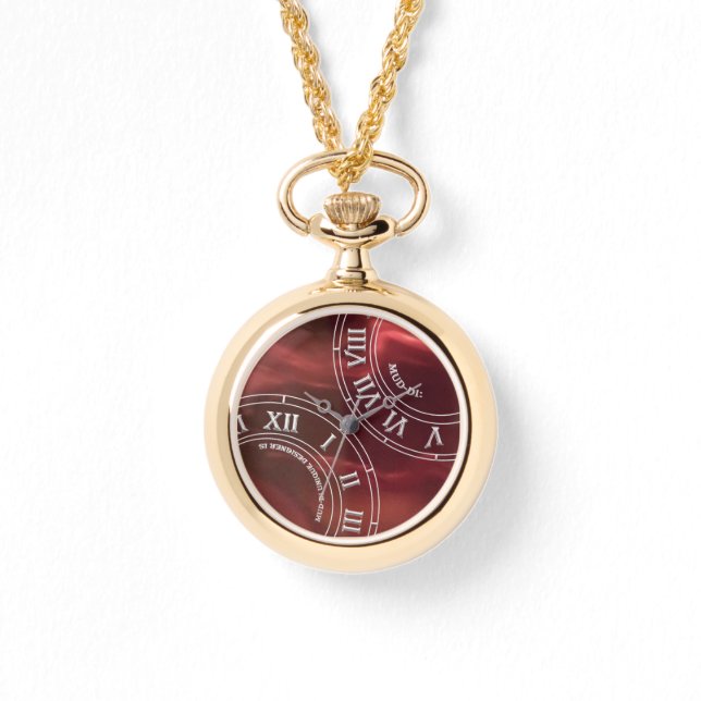 Reloj De Pulsera Maroon Glass RN Pocket Watch (Anverso)