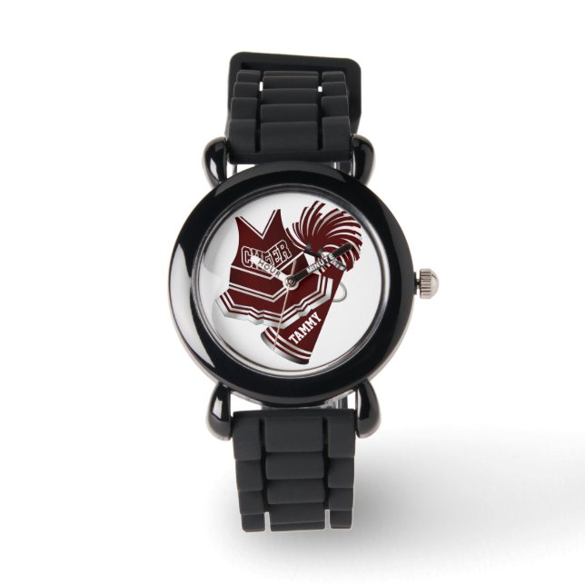 Reloj De Pulsera Maroon & White Cheer Gear Personalizado Watch (Anverso)