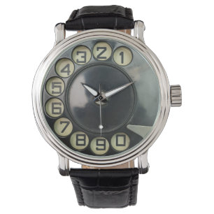 Reloj De Pulsera marque el disco retro del número de teléfono del