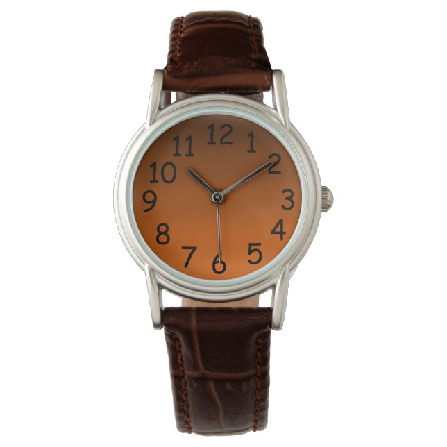 Reloj De Pulsera Marrón a Naranja (Anverso)