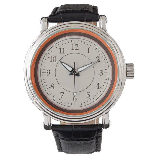 Reloj De Pulsera Marrón Redondo (Anverso)