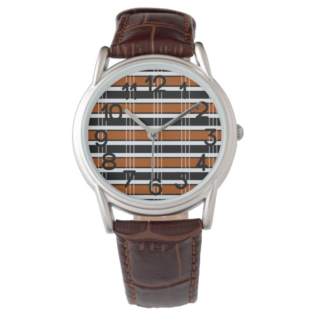 Reloj De Pulsera Marrón y blanco (Anverso)