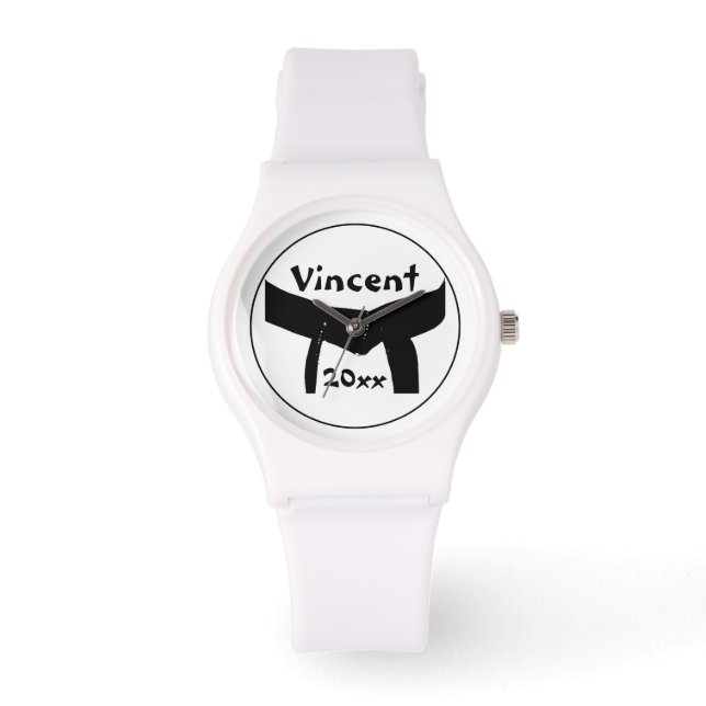 Reloj De Pulsera Martial Arts Black Basic Black Belt Writ Watch (Anverso)