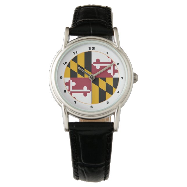 Reloj De Pulsera Maryland Flag & Maryland Moda Estados Unidos / rel (Anverso)