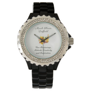 Reloj De Pulsera Marzo Nacimiento Flor Daffodil Nacimiento Regalo