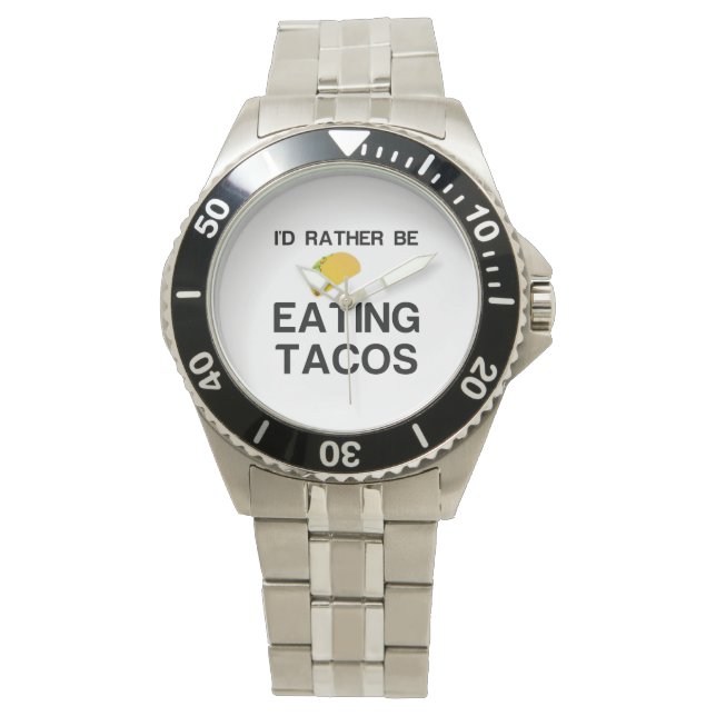 RELOJ DE PULSERA MÁS BIEN ESTAR COMIENDO TACOS (Anverso)