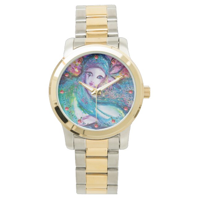 Reloj De Pulsera MÁSCARA AZUL DE LADY Elegante Mascarada Veneciana (Anverso)