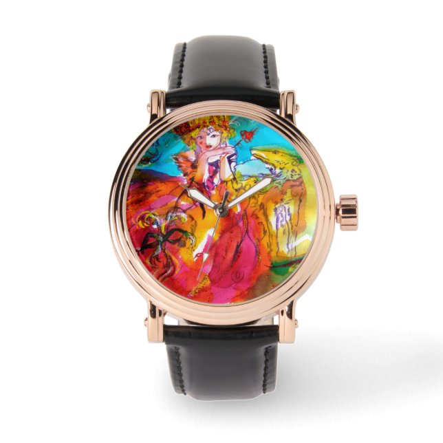 Reloj De Pulsera Máscara de carnaval de MIRANDOLINA / Veneciana (Anverso)