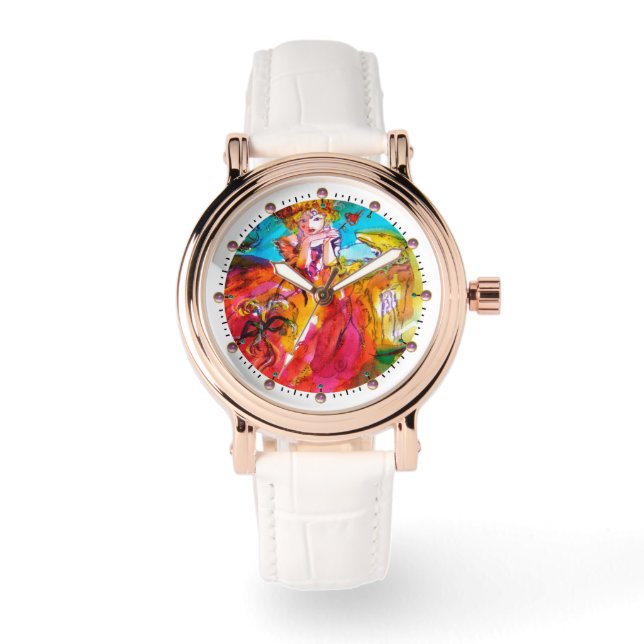 Reloj De Pulsera Máscara de carnaval de MIRANDOLINA / Veneciana (Anverso)