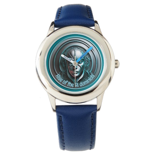 Reloj De Pulsera Máscara de Robot Azul - Ascenso de la AIN (Anverso)