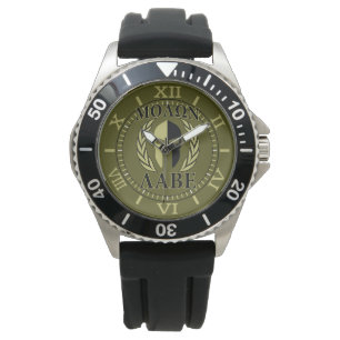 Reloj De Pulsera Máscara espartana de Molón Labe Marcado verde ol