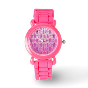 Reloj De Pulsera Máscara rosada de Honu y de Tiki