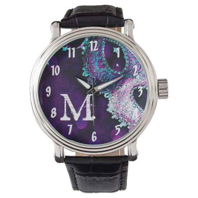 Reloj De Pulsera Mascarada disfraz disfraz Halloween Mardi Gras Wat (Anverso)