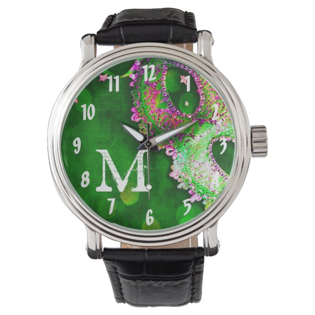 Reloj De Pulsera Mascarada disfraz disfraz Halloween Mardi Gras Wat (Anverso)