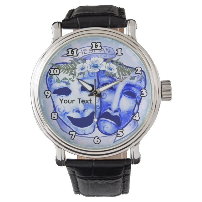 Reloj De Pulsera Máscaras de Actor Azules (Anverso)