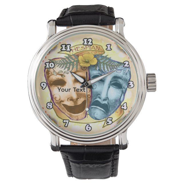 Reloj De Pulsera Máscaras de Actor Blue Orange (Anverso)