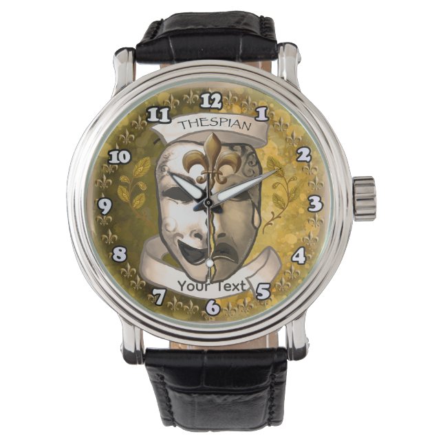 Reloj De Pulsera Máscaras de Actor Fleur De Lis (Anverso)
